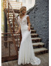 Cap Sleeves Ivory Glitter Sexy Wedding Dress